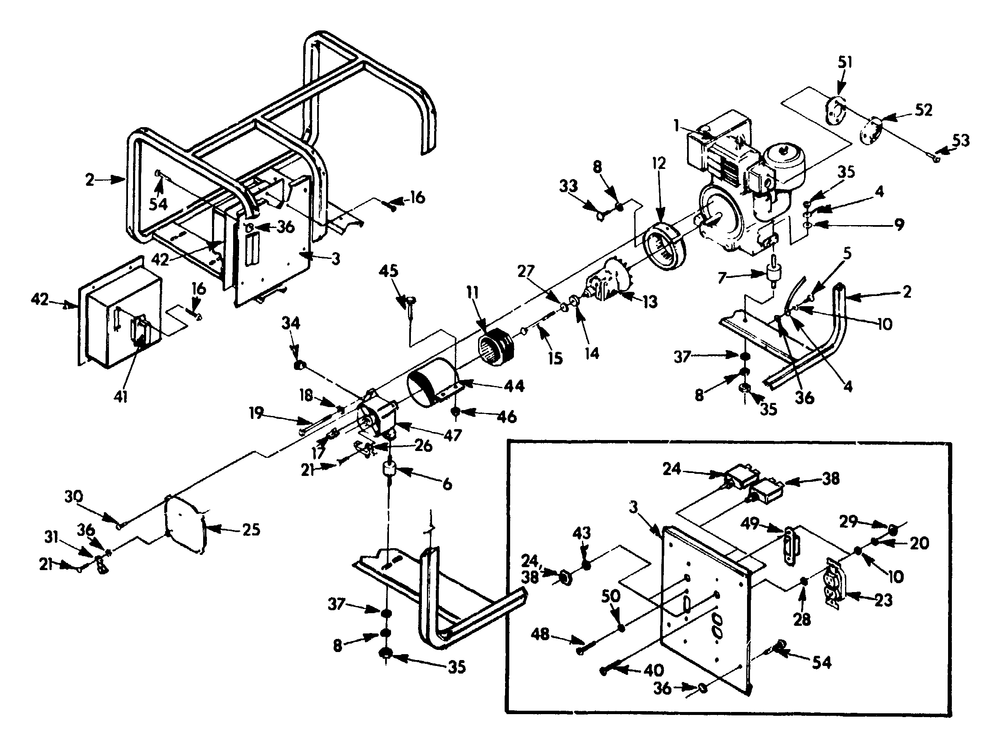 Generator Diagram and Parts List for 9432-0-3W794  Briggs and Stratton Generator